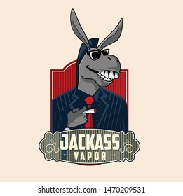 donkey vapoor ciraretes logo template 