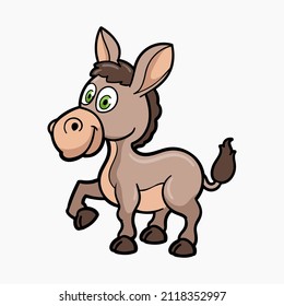 Donkey Vector Cartoon Illustration Clipart