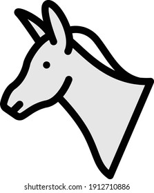 donkey vector color line icon