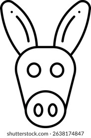 Donkey vector, design, line icon 