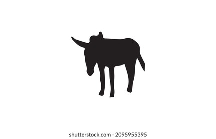 donkey vector flat design black and white