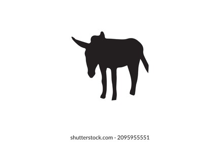 donkey vector flat design black and white