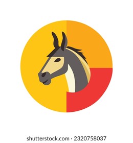 Donkey vector icon design. Farm symbol flat logo design. 