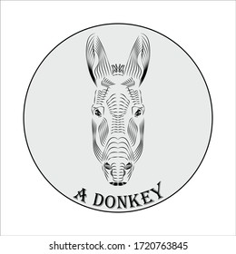 
donkey vector logo on a gray background
