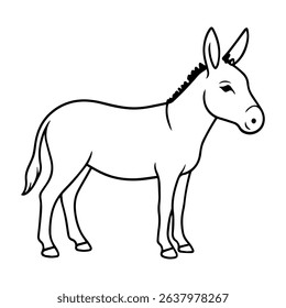 donkey vector realistic line icon on white background
Vector line icon animal, wildlife