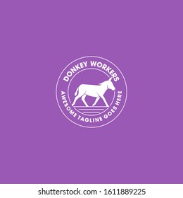 Donkey Workers Illustration Vector Template. Suitable for Creative Industry, Multimedia, entertainment, Educations, Shop, and any related business