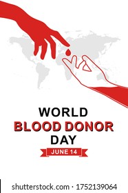 Donor Blood Concept Illustration Background For World Blood Donor Day.14 june. eps vector