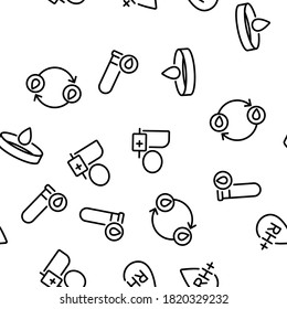 Donor Blood Donation Vector Seamless Pattern Thin Line Illustration