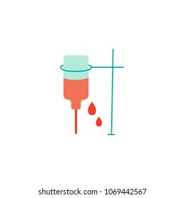 Donor blood icon in flat style. For web, medicine and education. Vector illustration