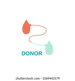 Donor blood icon in flat style. For web, medicine and education. Vector illustration