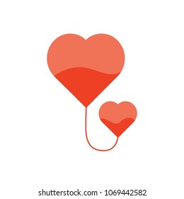 Donor blood icon in flat style. For web, medicine and education. Vector illustration