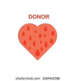 Donor blood icon in flat style. For web, medicine and education. Vector illustration