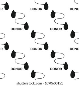 Donor blood seamless pattern in simple style. For textile, medicine and packaging design. Vector illustration