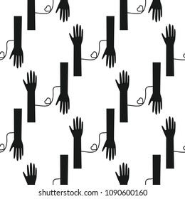Donor blood seamless pattern in simple style. For textile, medicine and packaging design. Vector illustration