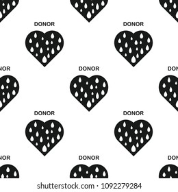 Donor blood seamless pattern in simple style. For textile, medicine and packaging design. Vector illustration