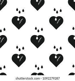 Donor blood seamless pattern in simple style. For textile, medicine and packaging design. Vector illustration