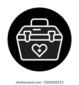 Donor box container color line icon. Isolated vector element. Outline pictogram for web page, mobile app, promo