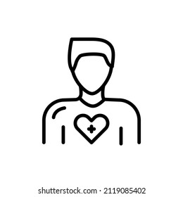 Donor color line icon. Isolated vector element. Outline pictogram for web page, mobile app, promo