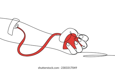 A donor donates blood to save another person's life.Color vector illustration for different uses.