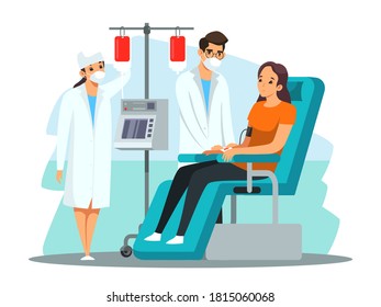 Donor Donating Blood Hospital Medical Healthcare Stock Vector (Royalty ...