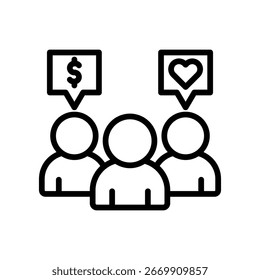 Ilustração do vetor da estrutura do ícone do compromisso do doador