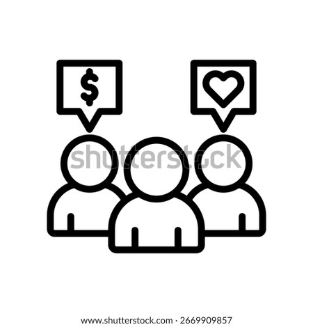 Donor Engagement Icon Outline Vector Illustration