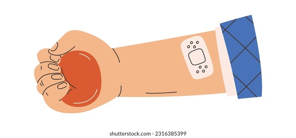 Donor Hand With Ball Vector Illustration