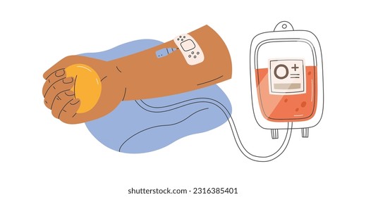 Donor Hand With Drop Counter And Ball Vector Illustration