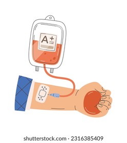 Mano Del Donante Con Mostrador De Caída E Ilustración Del Vector De Bolas