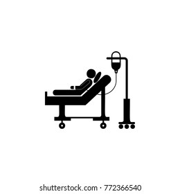 donor lies on a gurney and blood transfusions illustration icon. Medicine icon. Element Patient silhouette icon. Premium quality graphic design. Collection icon for websites on white background