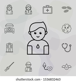 Donor man icon. Universal set of Blood donation for website design and development, app development