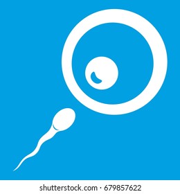 Donor sperm icon white isolated on blue background vector illustration