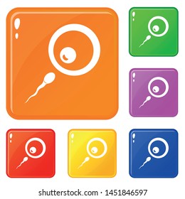 Donor sperm icons set collection vector 6 color isolated on white background