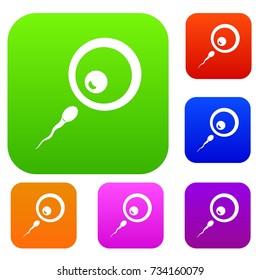 Donor sperm set icon color in flat style isolated on white. Collection sings vector illustration