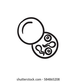 Donor sperm vector sketch icon isolated on background. Hand drawn Donor sperm icon. Donor sperm sketch icon for infographic, website or app.