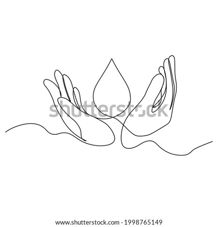 Donor's day. Blood collection. Solid line. Vector illustration drawn with a single line.