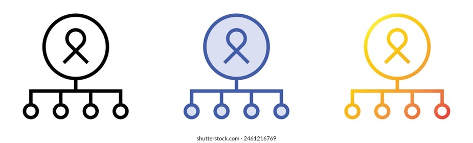 donors icon. Linear, Blue Fill and Gradient Style Design Isolated On White Background