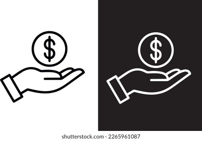 Donors Icon vector design black and white