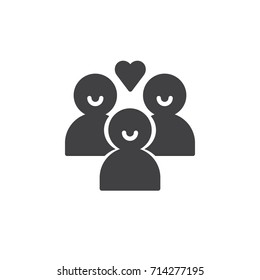 Donors people icon vector, filled flat sign, solid pictogram isolated on white. Charity symbol, logo illustration