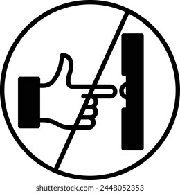 Donot Touch glyph and line vector illustration