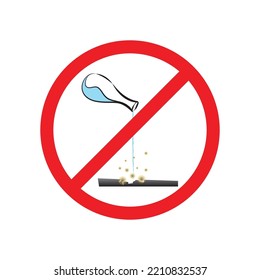 Don't avoid beware pour chemicals acid on metal surfaces, laboratory safety sign