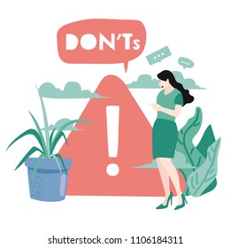 Don't or Bad Icon w Negative symbol concept design, vector illustration.