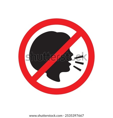 don't be noisy shout icon sign women vector design isolated background