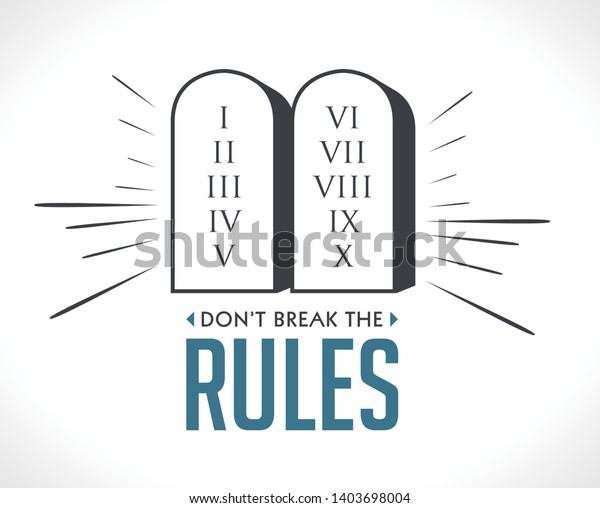 Don\'t break the rules icon - Gods law\
concept - The 10\
Commandments