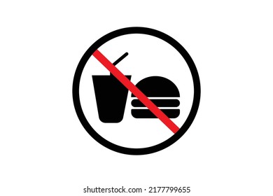 don't bring food or drink line icon vector design template  