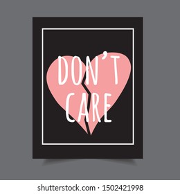 Don't care vector t-shirt poster 