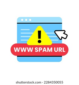 don't click spam URL, suspicious and dangerous hyperlink concept illustration flat design vector eps10. modern graphic element for landing page, empty state ui, infographic, icon