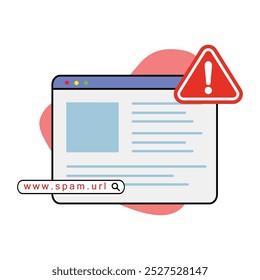 não clique em spam URL, suspeito e perigoso conceito de hiperlink ilustração vetor de design plano