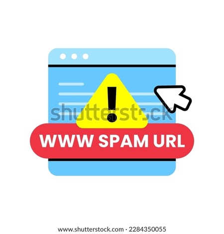 don't click spam URL, suspicious and dangerous hyperlink concept illustration flat design vector eps10. modern graphic element for landing page, empty state ui, infographic, icon