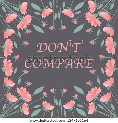 Don't compare. lotus wild flowers  vector art
